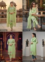 Mint Green Embroidered Kurta Suit Set with Dupatta