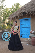 Traditional Black Chaniya Choli Set | Mirror Work Navratri Special Dress