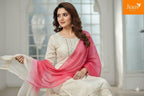 Ivory White Embroidered Kurta Pant Dupatta Set for Women | Elegant Ethnic Wear