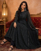 Women’s Black Printed Anarkali Kurta Set