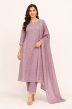 Lavender Embroidered Straight Kurti