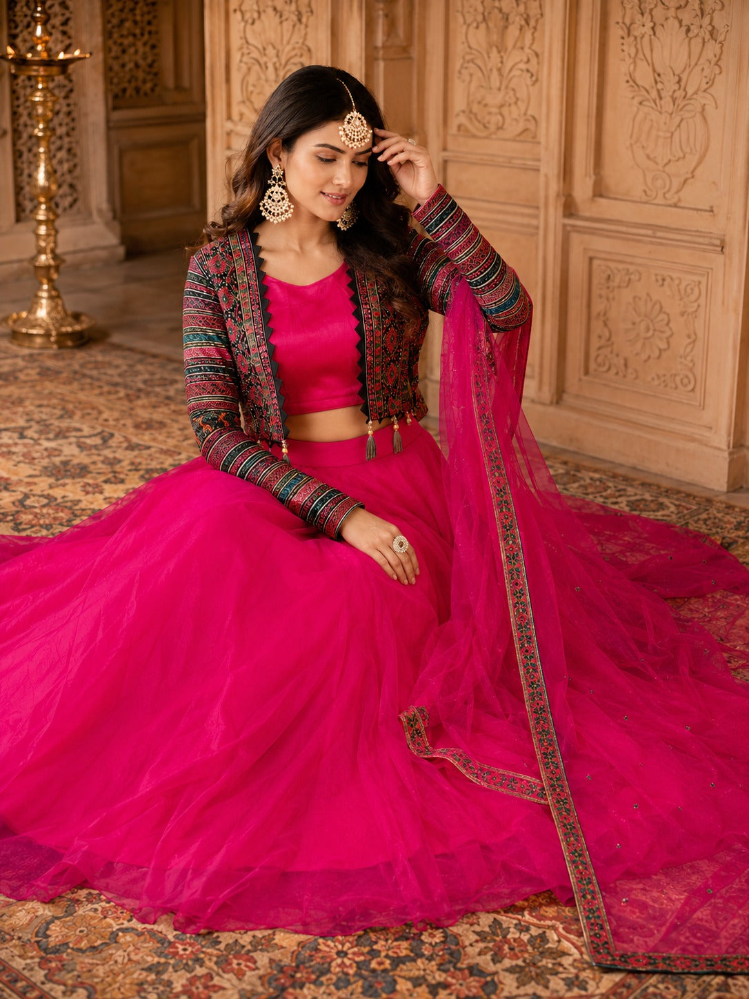 Hot Pink Designer Lehenga Choli Set