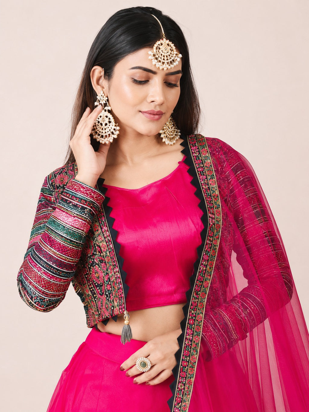 Hot Pink Designer Lehenga Choli Set