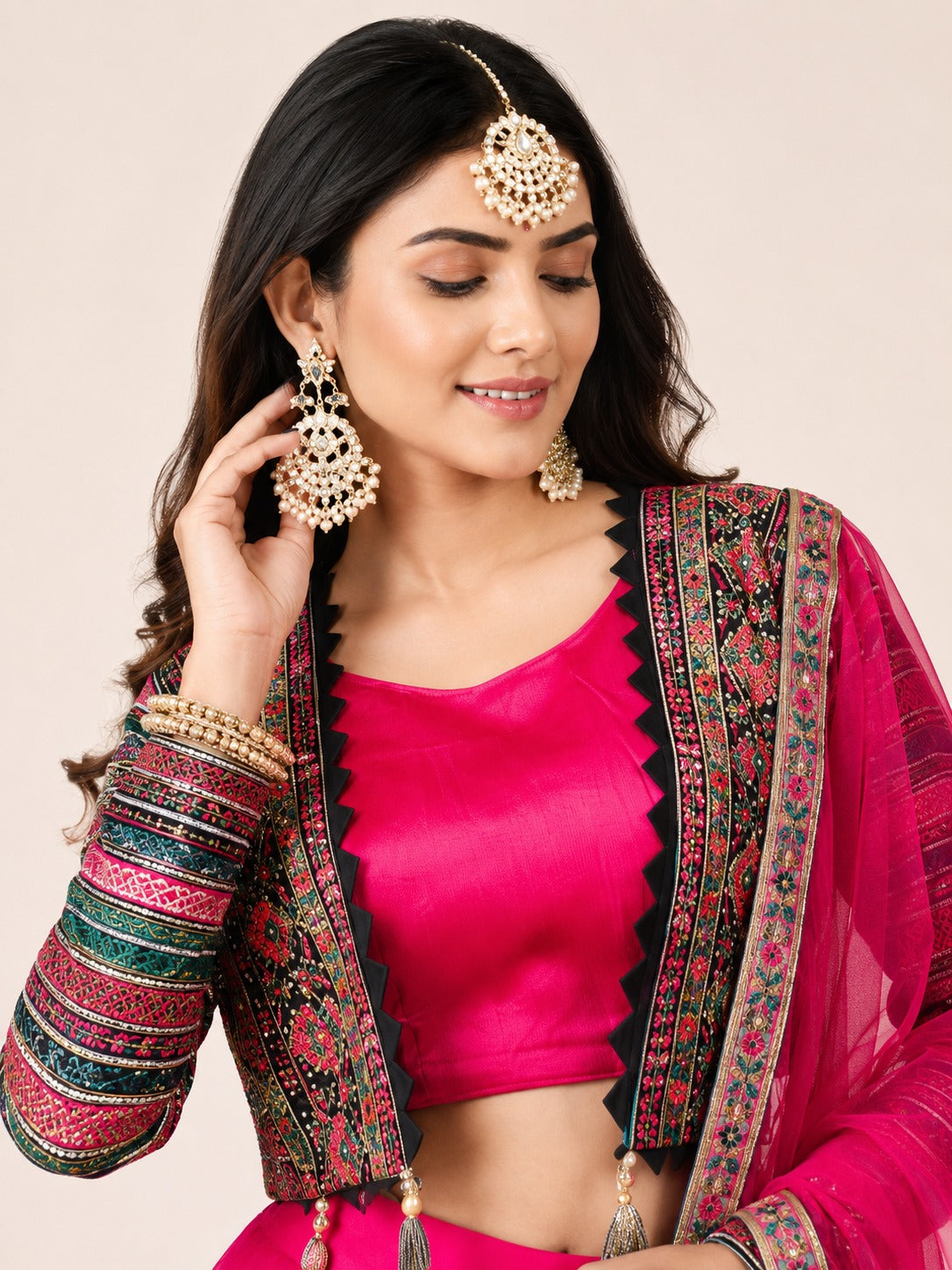 Hot Pink Designer Lehenga Choli Set