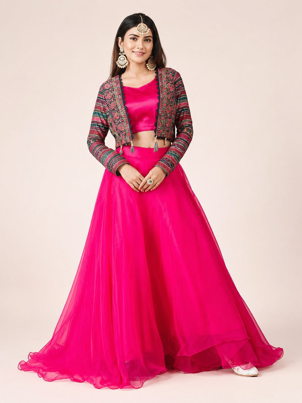 Hot Pink Designer Lehenga Choli Set