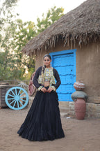 Traditional Black Chaniya Choli Set | Mirror Work Navratri Special Dress